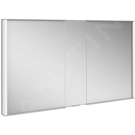 Keuco Royal Match - Armoire miroir avec éclairage LED, encastrable, 1200x700x149 mm, alu elox argenté 12814171311 (1/5)