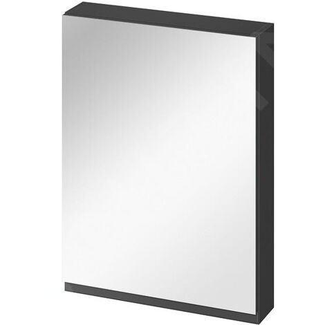Cersanit Moduo - Armoire à miroir, 80x60x14 cm, 1 porte, charnières G/D, anthracite S590-085 (1/2)