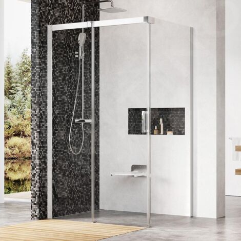 Ravak Matrix - Cabine de douche en trois parties MSDPS-110/80 L, 1085-1105x785-805 mm, aluminium brillant/verre clair 0WLD4C00Z1 (1/5)