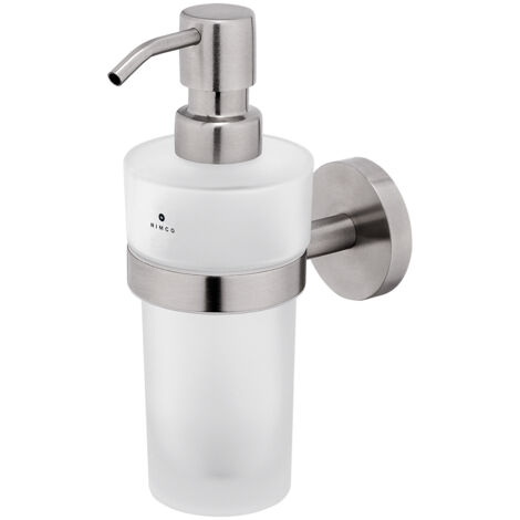 Distributeur De Savon Verre Satiné, Avec Fixation Inox brossé, Unix Nimco (1/5)