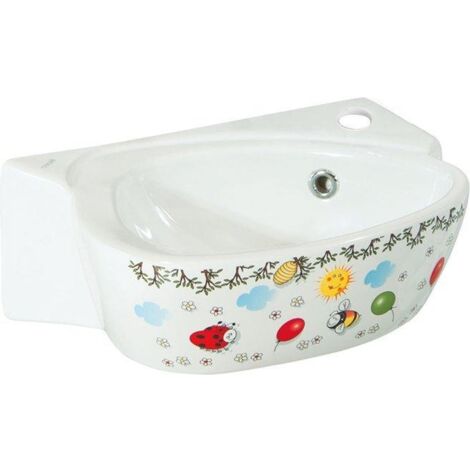 Sapho Kid - lave-mains pour enfants 386x290 mm, avec trop-plein, trou pour robinet, impression couleur CK035-FF (1/4)