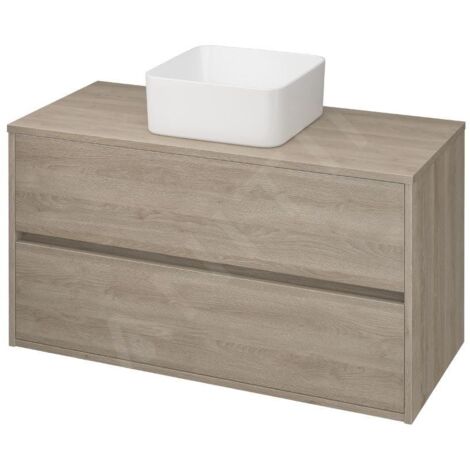 Cersanit Crea - Meuble lavabo, 53x100x45 cm, 2 tiroirs, chêne S924-012 (1/2)