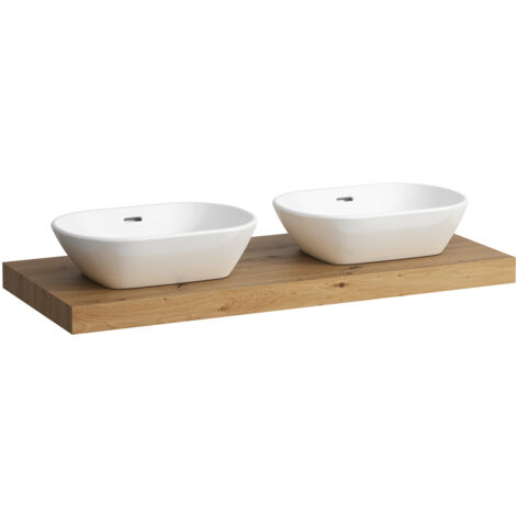 Laufen Lani - Comptoir pour lavabo, 118 cm, découpe G/D, chêne H4046741122671