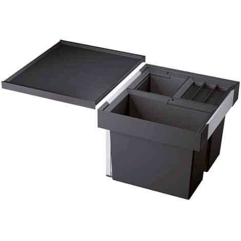 Blanco – Poubelle encastrable 35 litres – 1 seau de 18 litres et 2 seaux de 8 litres – Dimensions 500x400x360 mm – 521470 (1/5)