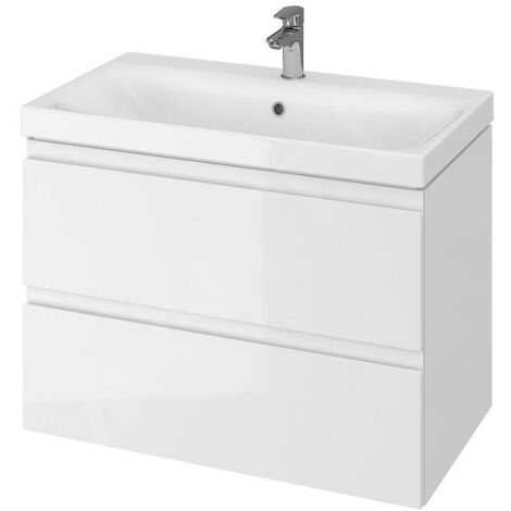 Cersanit Moduo - Meuble-lavabo, 57x80x45cm, 2 tiroirs, blanc S929-008 (1/4)