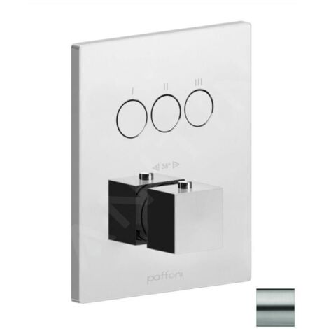 Paffoni Compact Box - Mitigeur thermostatique encastré, pour 3 sorties, inox CPT519ST (1/3)