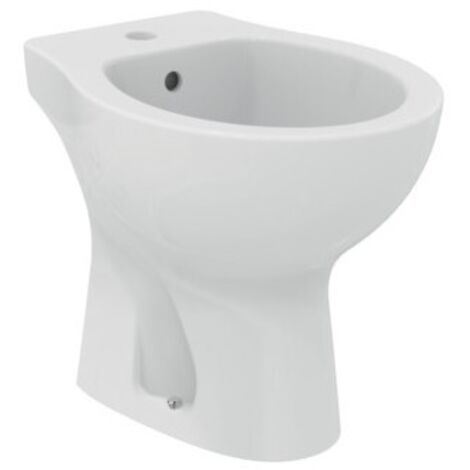 Ideal Standard – Bidet de sol mono-trou 50x36 – Céramique sanitaire blanc brillant – Arrivée d'eau extérieure – Dimensions L 36 x P 50 x H 39,5 cm