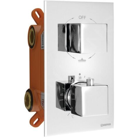 Sapho Latus - Mitigeur thermostatique à encastrer, 3 sorties, avec corps d’encastrement, chrome 1102-63 (1/5)