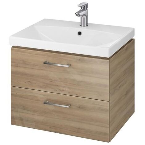 Cersanit Lara - Meuble-lavabo, 45x59x45 cm, 2 tiroirs, noyer S926-010-DSM (1/4)