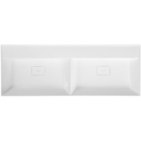 GODIVA double lavabo, bille, 119x44cm, sans trou de robinet, blanc