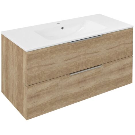CIRASA Vanity Unité 99,8x52x46cm, chêne Alabama (1/4)