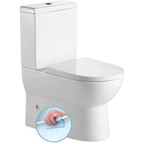 JALTA fermer les toilettes couplées, Rimless, S-Trap/P-Trap, blanc (1/5)