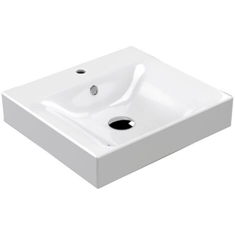 CENTO Ceramic Washbasin 50x45cm, blanc (1/4)