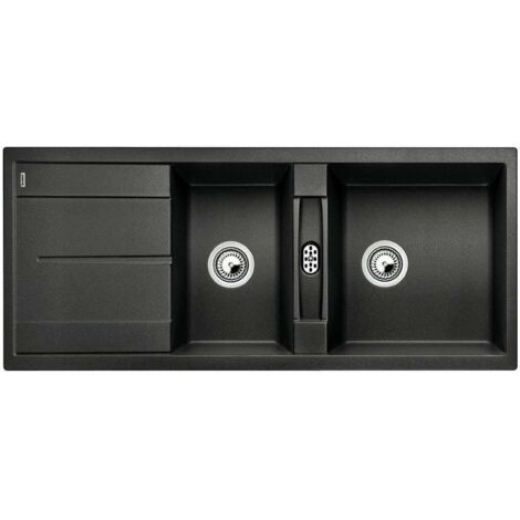 Blanco – Évier en Silgranit 2 bacs 1160x500 mm – Couleur anthracite – Revêtement antibactérien Hygiene+Plus – 513071 (1/2)