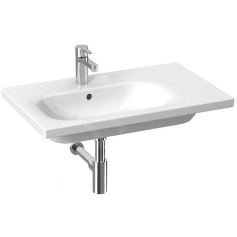 Jika Mio-N - Lavabo, 75x45 cm, avec trop-plein, trou pour robinetterie, Jika Perla, blanc H8117101001041 (1/3)