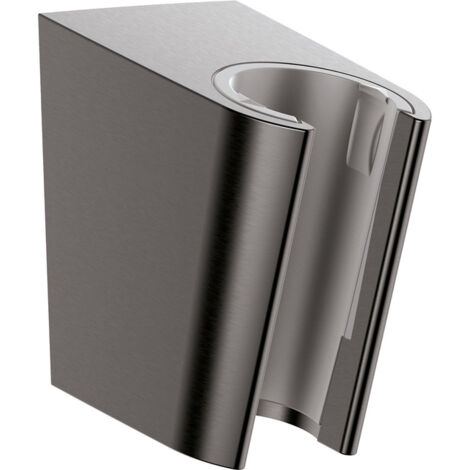 Hansgrohe – Support de douche Porter S – Chrome noir brossé – Matériau plastique – Position d'arrêt fixe – Compatible écrous coniques