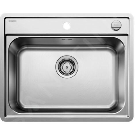 Blanco Lemis 6 - Évier, 62x50 cm, avec commande du vidage, inox brossé 525109