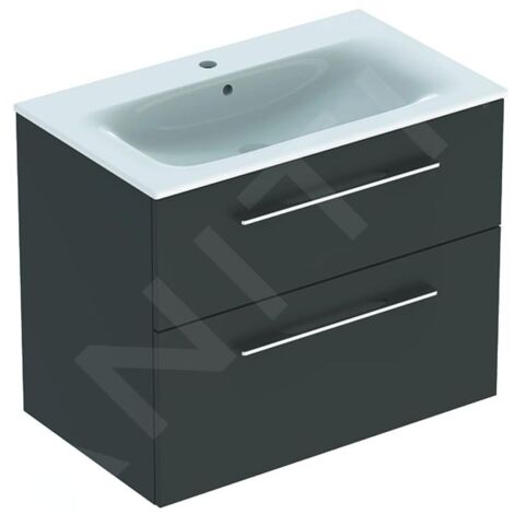 Geberit Selnova Square - Meuble-vasque 635x788x480 mm, avec vasque, 2 tiroirs, gris velouté mat 501.241.00.1 (1/3)