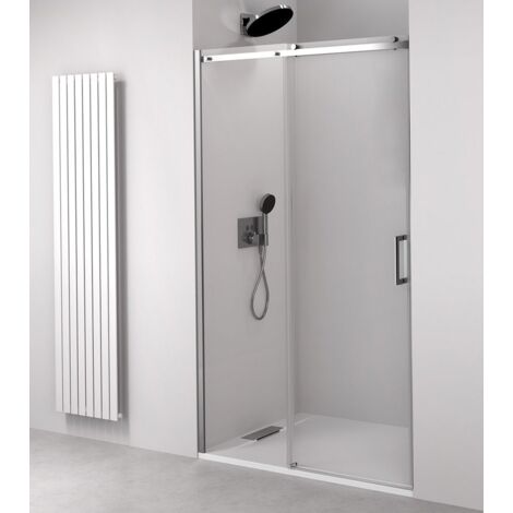 Porte douche THRON ROUND 1000 mm, rouleaux ronds, verre clair (1/5)