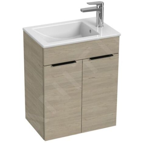 Jika Cube - Meuble avec lavabo 51x34x61 cm, frêne H4536411765141 (1/2)