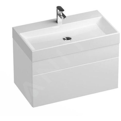 Ravak Natural - Lavabo 800x450 mm, sans trop-plein, trou pour robinet, blanc XJO01280000