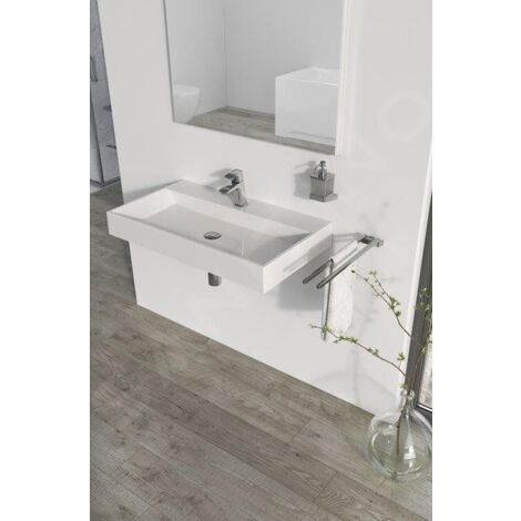 Ravak Natural - Lavabo 800x450 mm, sans trop-plein, trou pour robinet, blanc XJO01280000