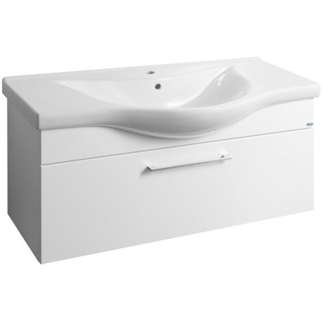 AKIRA Vanity Unité 96x42x34cm, blanc (1/5)