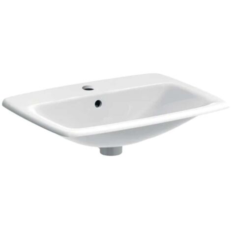 Geberit Selnova Square - Lavabo 60x45 cm, avec trop-plein, trou pour robinetterie, blanc 500.307.01.7 (1/2)