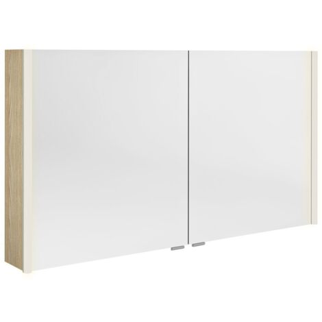 ALIX Armoire avec éclairage LED, 2x portes, 126x70x17,5cm, Elm Bardini (1/2)