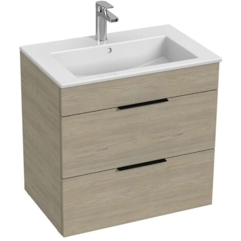 Jika Cube - Meuble avec lavabo 65x43x61 cm, frêne H4536021765141 (1/2)