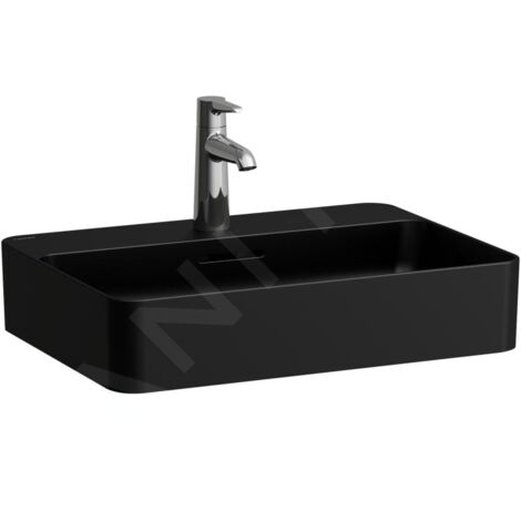 Laufen VAL - Lavabo, 55x40 cm, avec trop-plein, trou pour robinet, noir mat H8122847161041 (1/3)