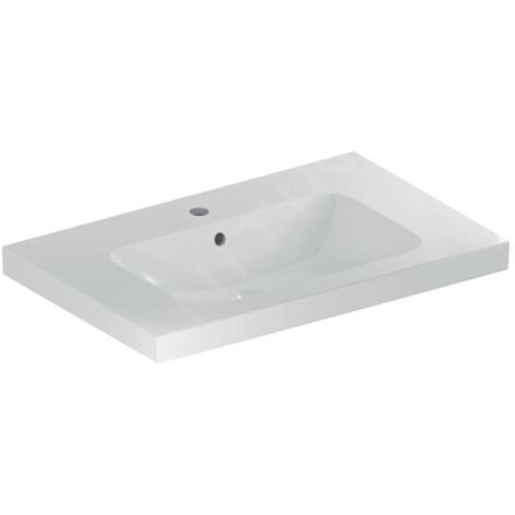 Geberit iCon - Lavabo 750x480x160 mm, avec trop-plein, avec trou pour robinetterie, KeraTect, blanc 501.839.00.2 (1/3)