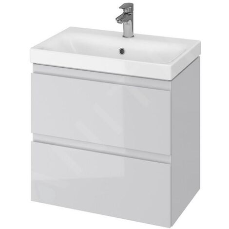 Cersanit Moduo - Meuble-lavabo, 57x60x38cm, 2 tiroirs, gris S929-003 (1/3)
