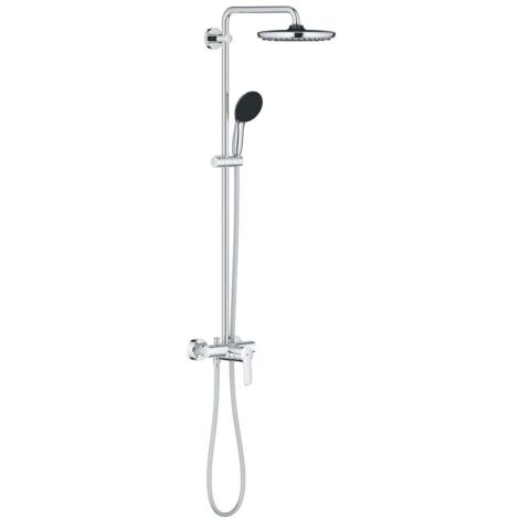 Grohe – Colonne de douche thermostatique avec mitigeur – Douche de tête 250mm, 2 jets, chrome – Flexible 1750mm – 26679001