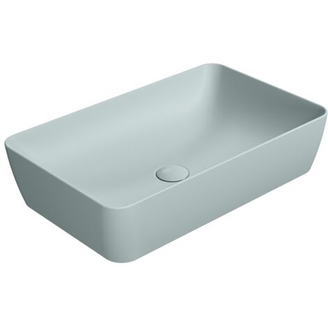 Comptoir NUBES lavabo en céramique 60x38cm, ghiaccio matt (1/4)