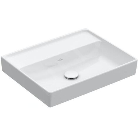 Villeroy & Boch Collaro - Meuble lavabo 600x470 mm, sans trop-plein, sans trou de robinetterie, CeramicPlus, blanc alpin