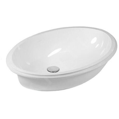 Villeroy & Boch – Vasque à encastrer sans trou 615x415 mm – Céramique CeramicPlus – Ovale avec trop-plein – Installation facile sous plan - 614400R1 (1/5)
