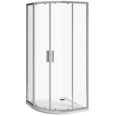 Jika Nion - Cabine de douche quart de cercle, 800x800 mm, rayon 550 mm, Jika perla Glass, argent/verre transparent (1/2)