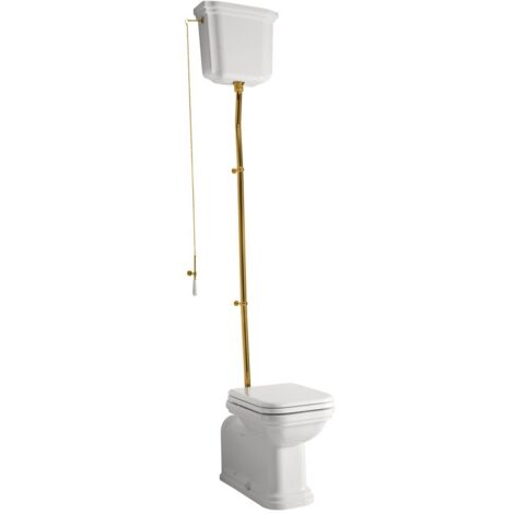WALDORF Bowl toilette avec réservoir d'eau, S-Trap/P-Trap, blanc-bronze (1/2)