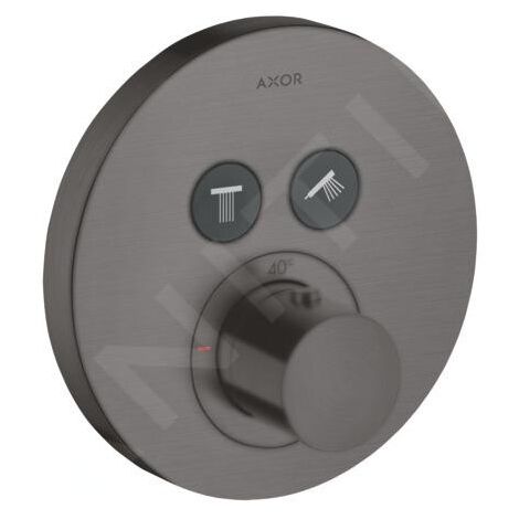Axor ShowerSelect - Thermostat encastré pour 2 appareils, chrome noir brossé 36723340