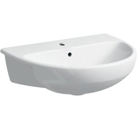 Geberit Selnova - Lavabo 550x440 mm, avec un trou de robinetterie, avec trop-plein, blanc 500.311.01.7 (1/2)