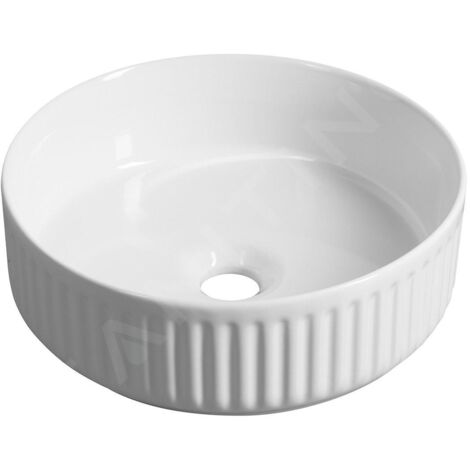 Sapho Isvea - Vasque à poser, diamètre 36 cm, sans trop-plein, blanc 10NF66036 (1/5)