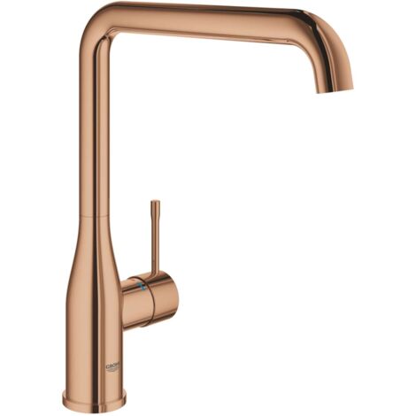 Mitigeur de cuisine bec en L 30269DA0 – Monotrou – Hauteur sous bec 360° – Finition laiton GROHE StarLight – Système QuickFix