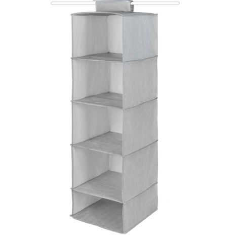 Compactor Organisation de penderie - Organiseur suspendu 30x30x105 cm, 5 compartiments, gris RAN10166 (1/5)