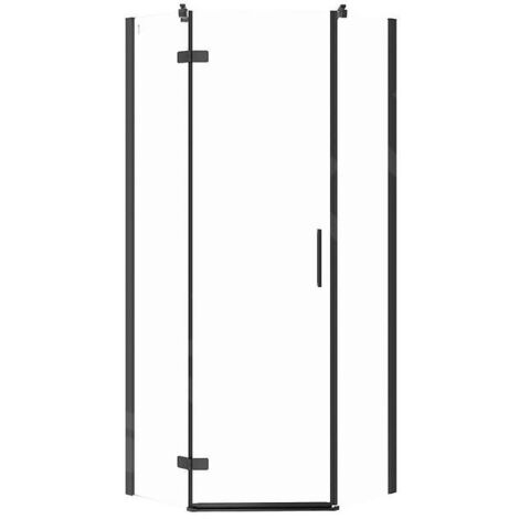 Cersanit Jota - Cabine de douche 80x80 cm, gauche, noir/verre clair S160-012 (1/2)