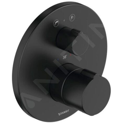 Duravit C.1 - Mitigeur thermostatique de baignoire encastré, pour 2 sorties, noir mat C15200014046 (1/2)