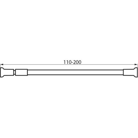 Aqualine Accessoires - Barre d'écartement télescopique 110-200 cm, aluminium, blanc TC200 (1/3)