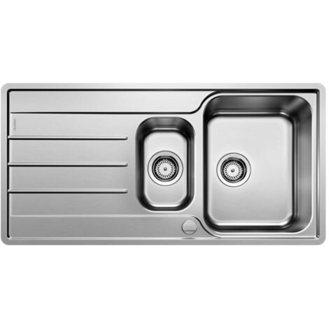 Blanco Lemis 6 - Évier, 1000x500 mm, avec commande du vidage, inox brossé 523033