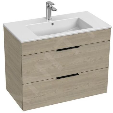 Jika Cube - Meuble avec lavabo 80x43x61 cm, frêne H4537621765141 (1/2)