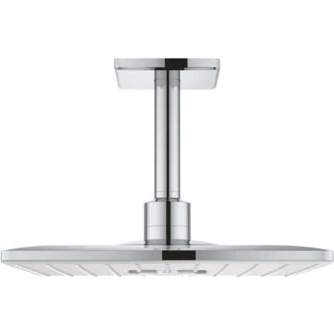 Grohe Rainshower SmartActive Cube - Douche de tête 310, bras de douche 142 mm, 2 jets, blanc lunaire 26481LS0